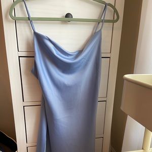 Blue Urban Outfitters Satin Cowl Neck Dress